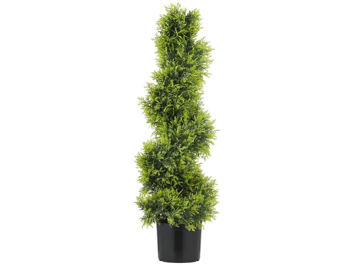 Artigo: Planta Artificial Cipreste Espiral 90cm Plástico Vaso Decoração Moderna