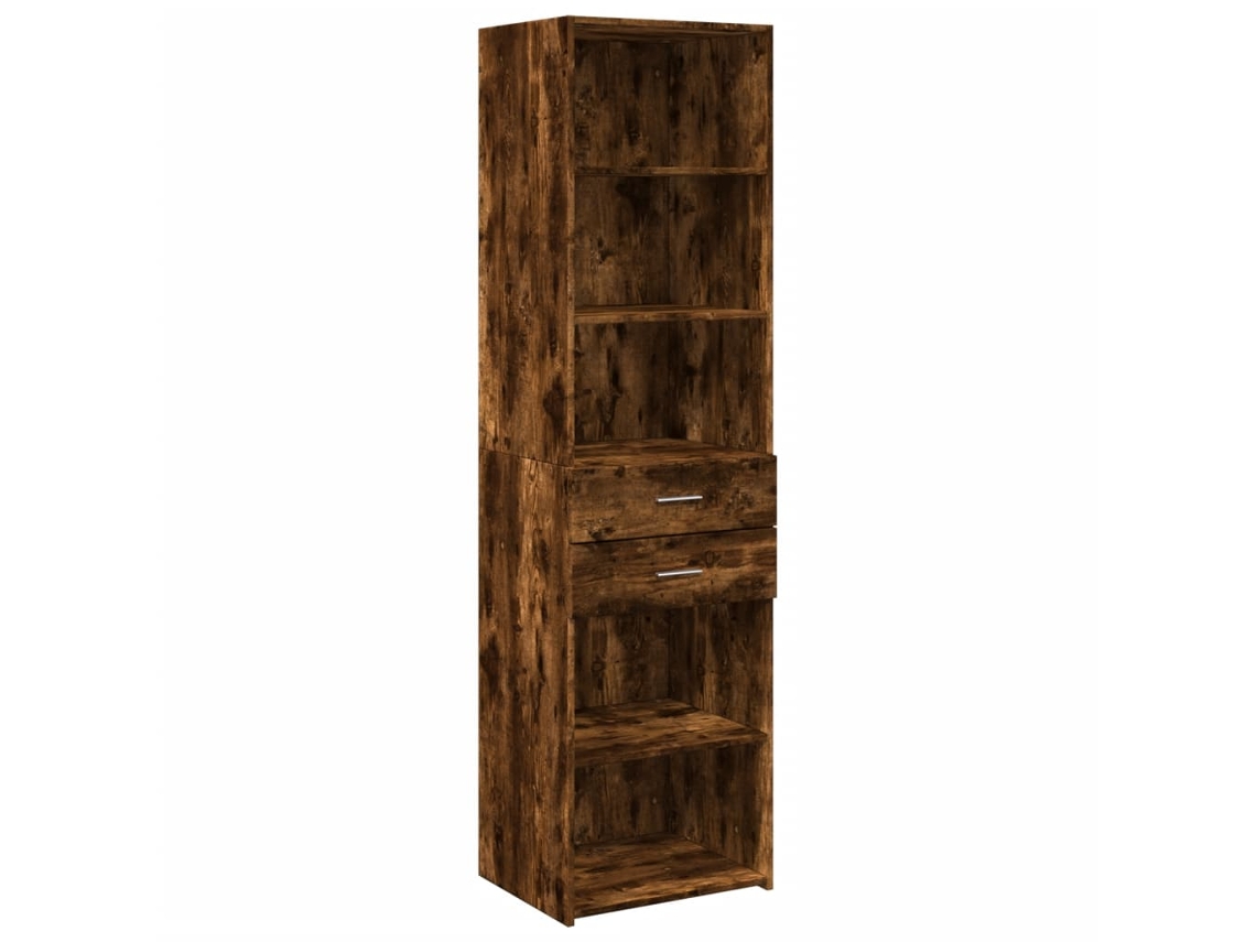 MAISON EXCLUSIVE Guarda-roupa alto em madeira de carvalho defumado com derivados da Madeira, 50x42,5x185 cm
