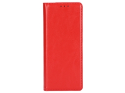 Funda protectora de piel con solapa magnética y cartera invisible para Galaxy Z Fold 2, rojo | S/MARCA