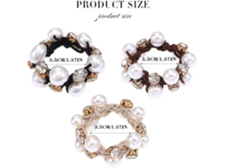 Conjunto De 3 Elásticos De Cabelo Pretos - Com Missangas E Cristais
