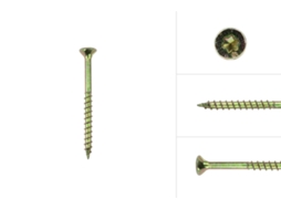 Parafusos para Aglomerado Galvanizados Amarelos 4 X 50 Mm Torx 20 com Ponta Perfurante Caixa 200 Peças WOVAR