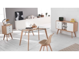 Cadeira Carlotta Com Assento Acolchoado Em Couro Sintético Cinza-pombo E Pés Em Madeira De Faia - Design Moderno Para Salas De Estar E Escritórios.