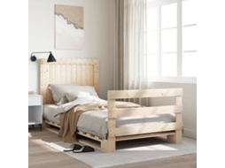 Vidaxl Estrutura De Cama Com Cabeceira 100x200cm Pinho Maciço
