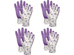 Conjunto De 4 Pares De Luvas De Jardinagem Em Látex Estampado, Resistentes A Perfurações, Impermeáveis E Resistentes À Abrasão.
