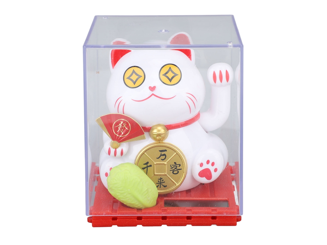 Gato Da Sorte Com Energia Solar E Braço Decorativo Móvel