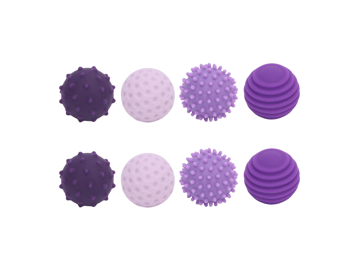 8pcs Bolas Sensoriais De Silicone Texturizadas Para Ponta Dos Dedos Alívio De Estresse Roxo