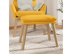 Vidaxl Apoio De Pés 45x29,5x35 Cm Veludo Amarelo Mostarda