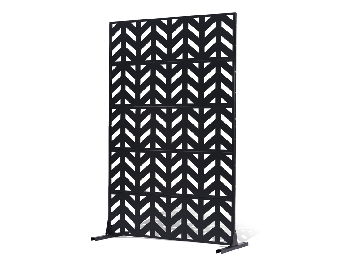 Tela de privacidade Vevor de 5 painéis, 48" x 20" x 72", com suporte, preta
