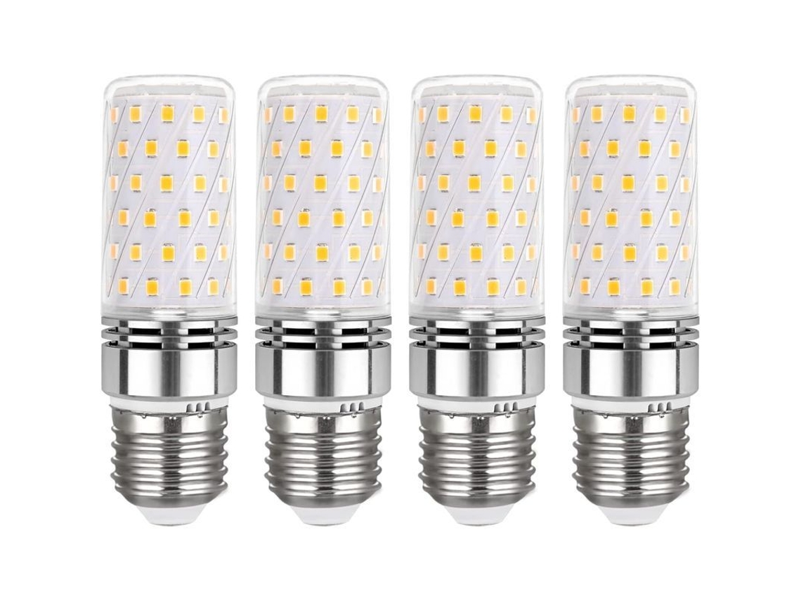 Lâmpada Led E27 12w Branco Quente 3000k 1450lm Equivalente A 100w Halógena Pacote De 4