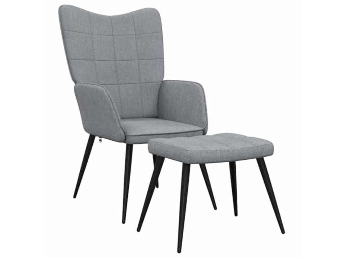 Relaxing Chair With Stool, Relaxing Chairs With Stools Vidaxl Cinzeto Tecido