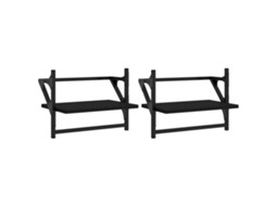 Wall Shelf, Wall Shelves Vidaxl Preto Madeira Processada (40 X 25 X 30 Cm)