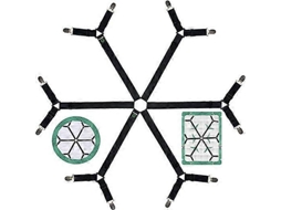 Porta Lençol Hexagonal Antiderrapante (preto), Porta Lençol Premium Com Faixa Elástica De 6 Vias E Clipe De Canto, Faixa De Lençol, Supor