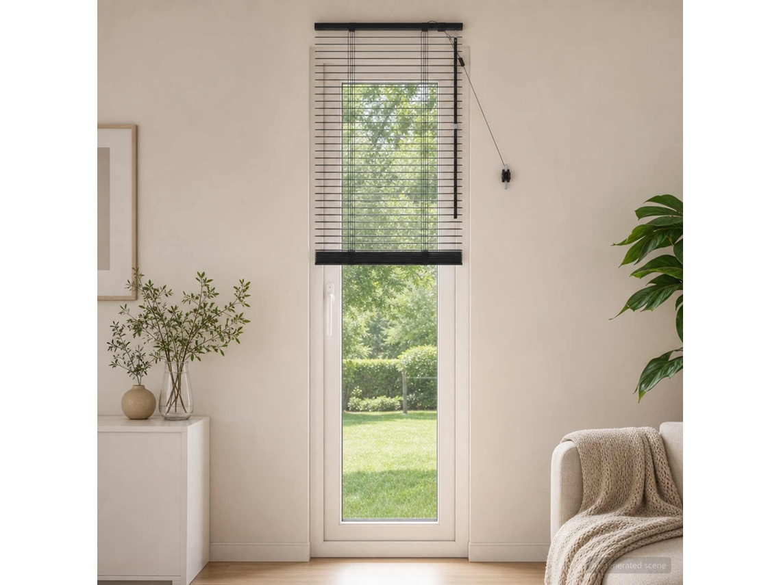 Vidaxl Cortina Veneziana Preto 55 X 250 Cm 35 Mm