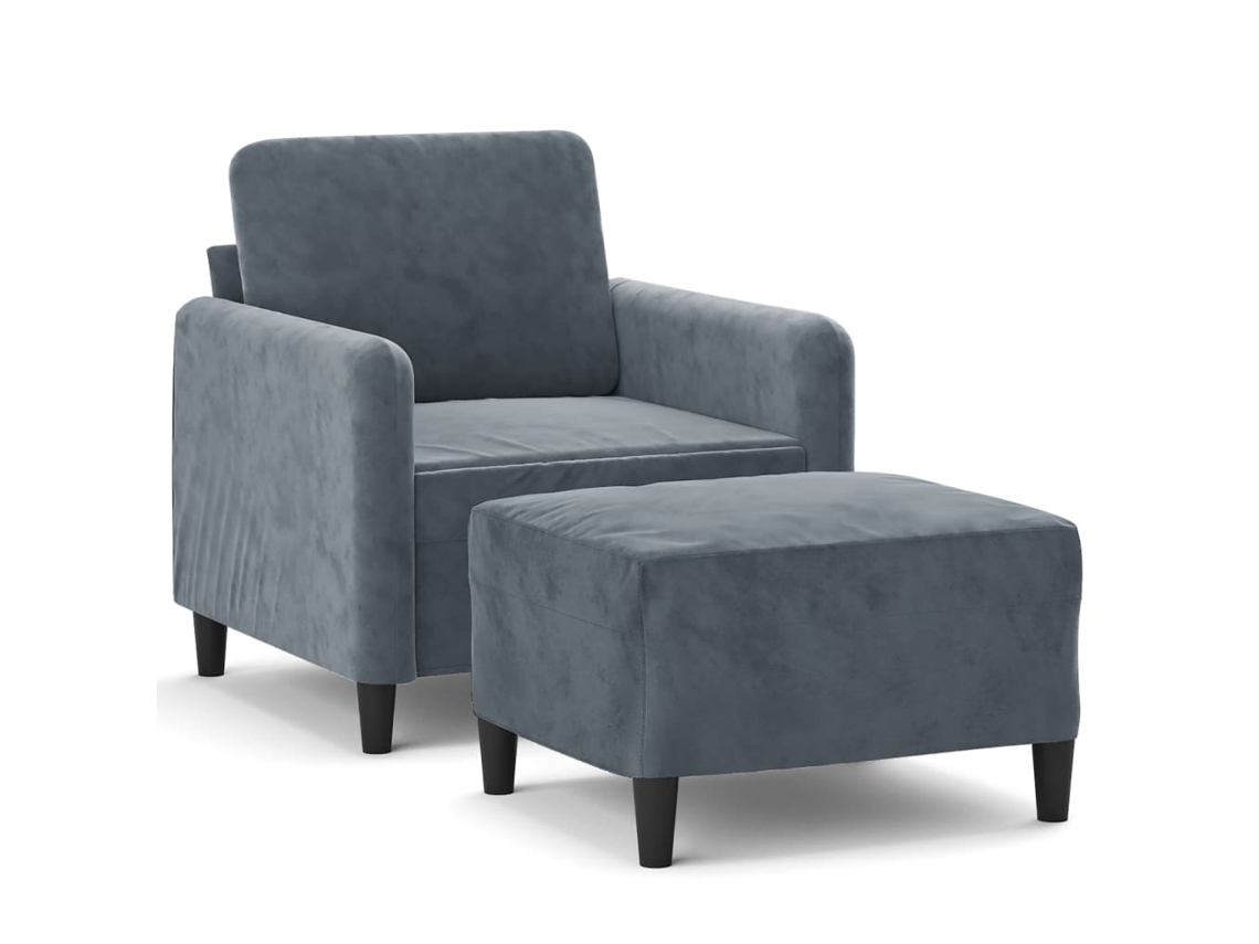 Sofa Chair With Footstool, Sofa Chairs With Footstools Vidaxl Cinzeto Veludo (n/a)