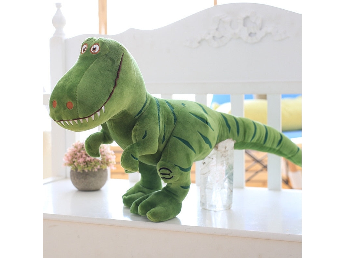 Desenho Animado de Dinossauro Tir Anossauro Boneco de Pelúcia Fofo Verde -  40Cm