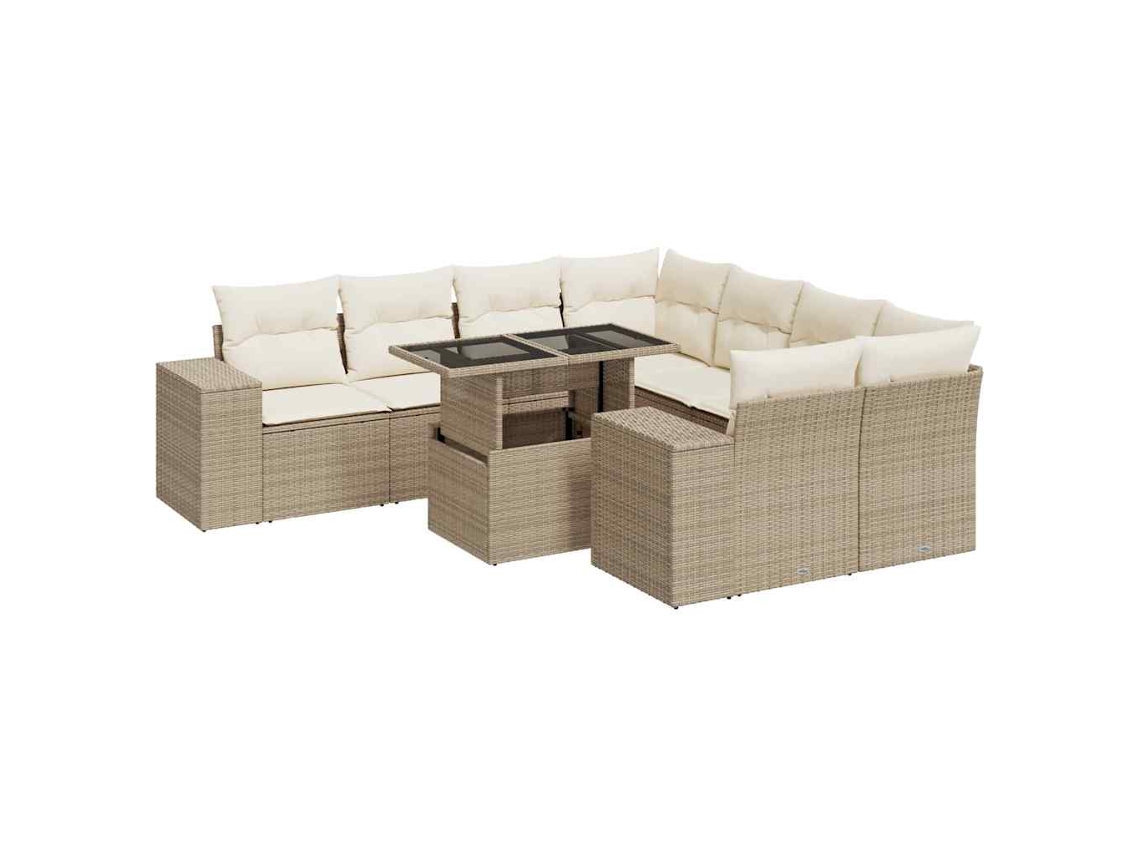 Garden Sofa Set, Garden Sofa Sets Vidaxl Bege Rattan / Vime (n/a)