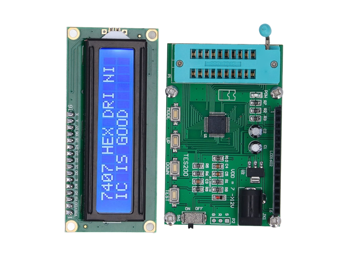 Testador de Circuito Integrado TES200, 7/12VDC, Display LED, para Séries 74 e 40 S/MARCA