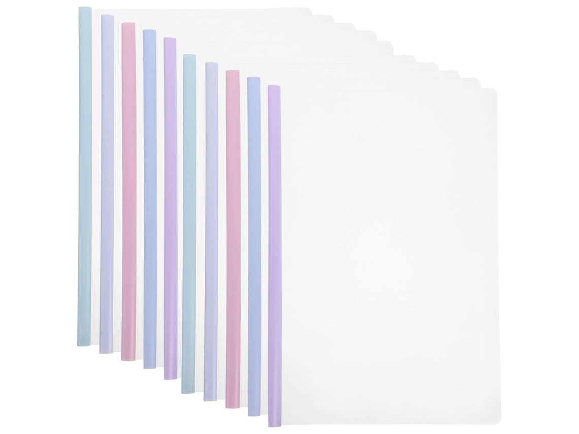 Magiclulu A4 Pastas plásticas transparentes à prova d'água com aplicador, conjunto de 10 peças sortidas, alfinetes para