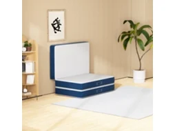 Colchão Triplo Dobrável 90x200cm, Colchão Versátil Para Hóspedes, Espuma De 15cm De Espessura, Capa Removível E Lavável À Máquina, Alça De Transporte