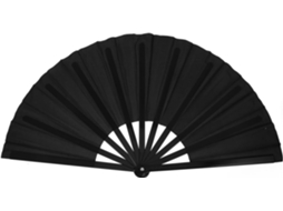 Leque Dobrável Preto Estilo Chinês Antigo Portátil Abs Poliéster Fácil Transportar Acessório Festas Decoração GOKOCO