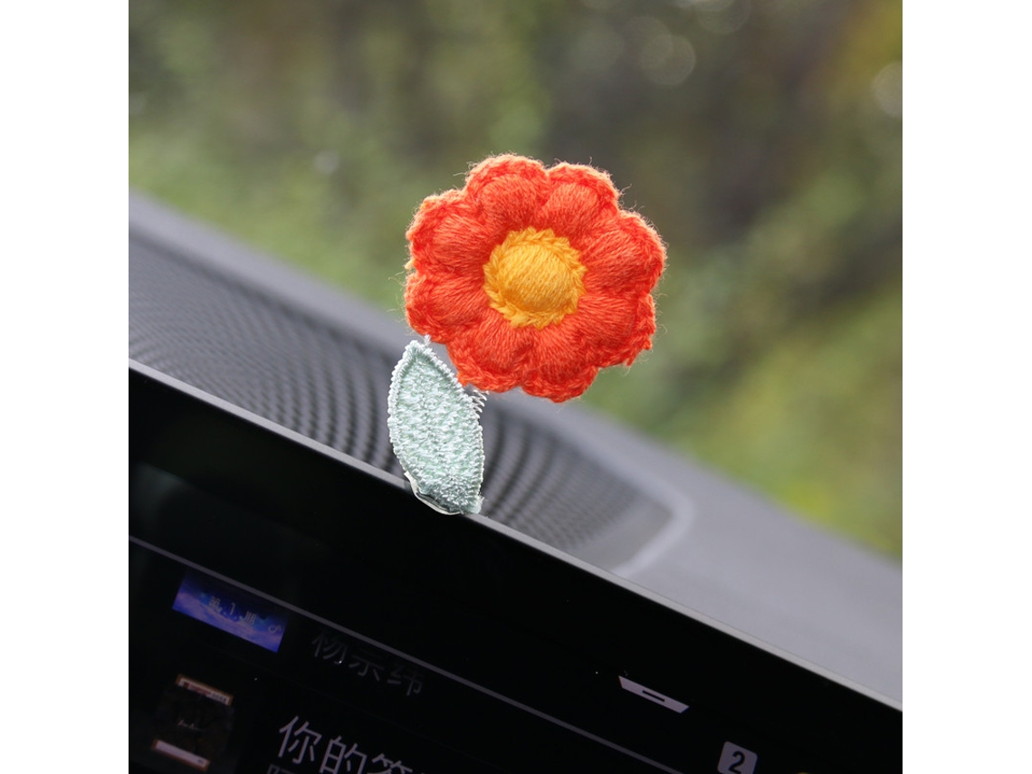 Janela Do Carro Console Central Joias Decoração Bonita Deusa Sistema Cura Pequena Mola de Cabeça Fresca Pequena Flor Vermelha XLT