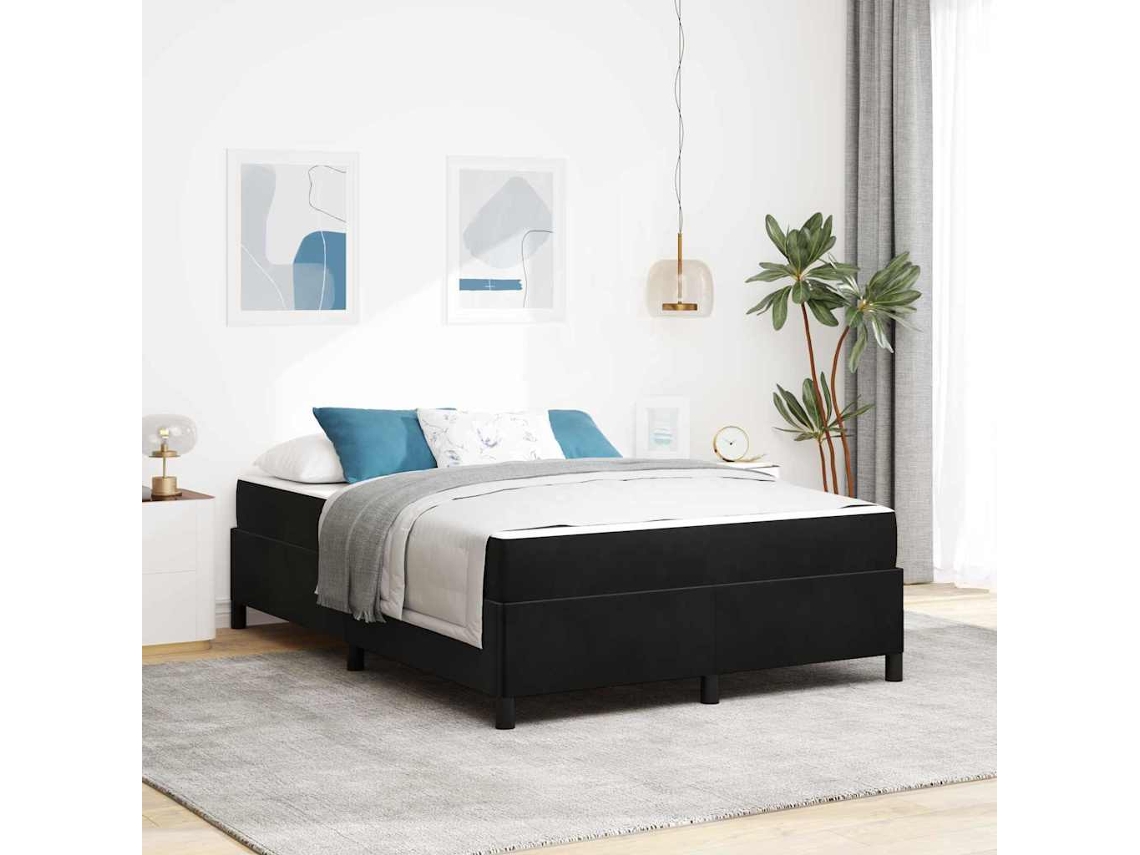 Vidaxl Estrutura Da Cama Preto 140 X 200 Cm Tecido