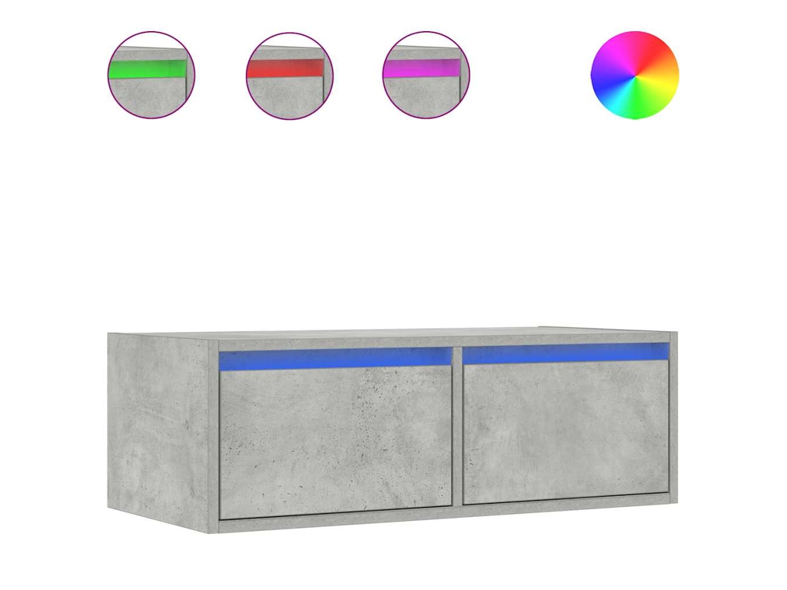 Móvel de Tv MAISON EXCLUSIVE com Luzes Led em Cinzento Cimento (75x35,5x25 cm)