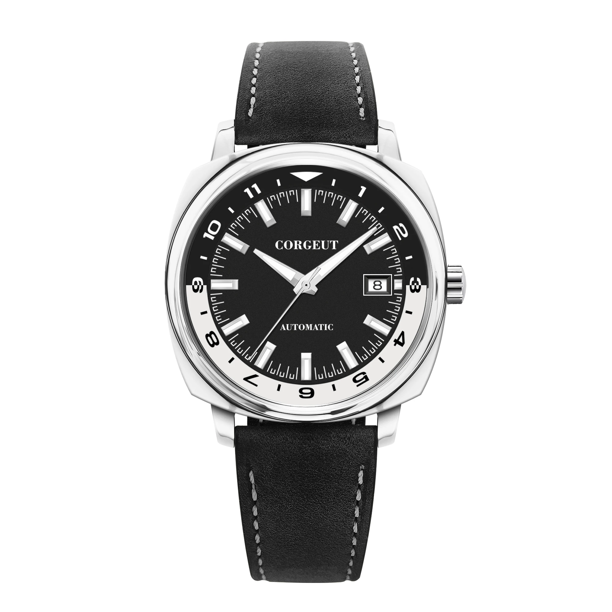 Relógio Masculino Mecânico Automático (preto) De 42 Mm, Com Vidro Mineral Resistente À Água.