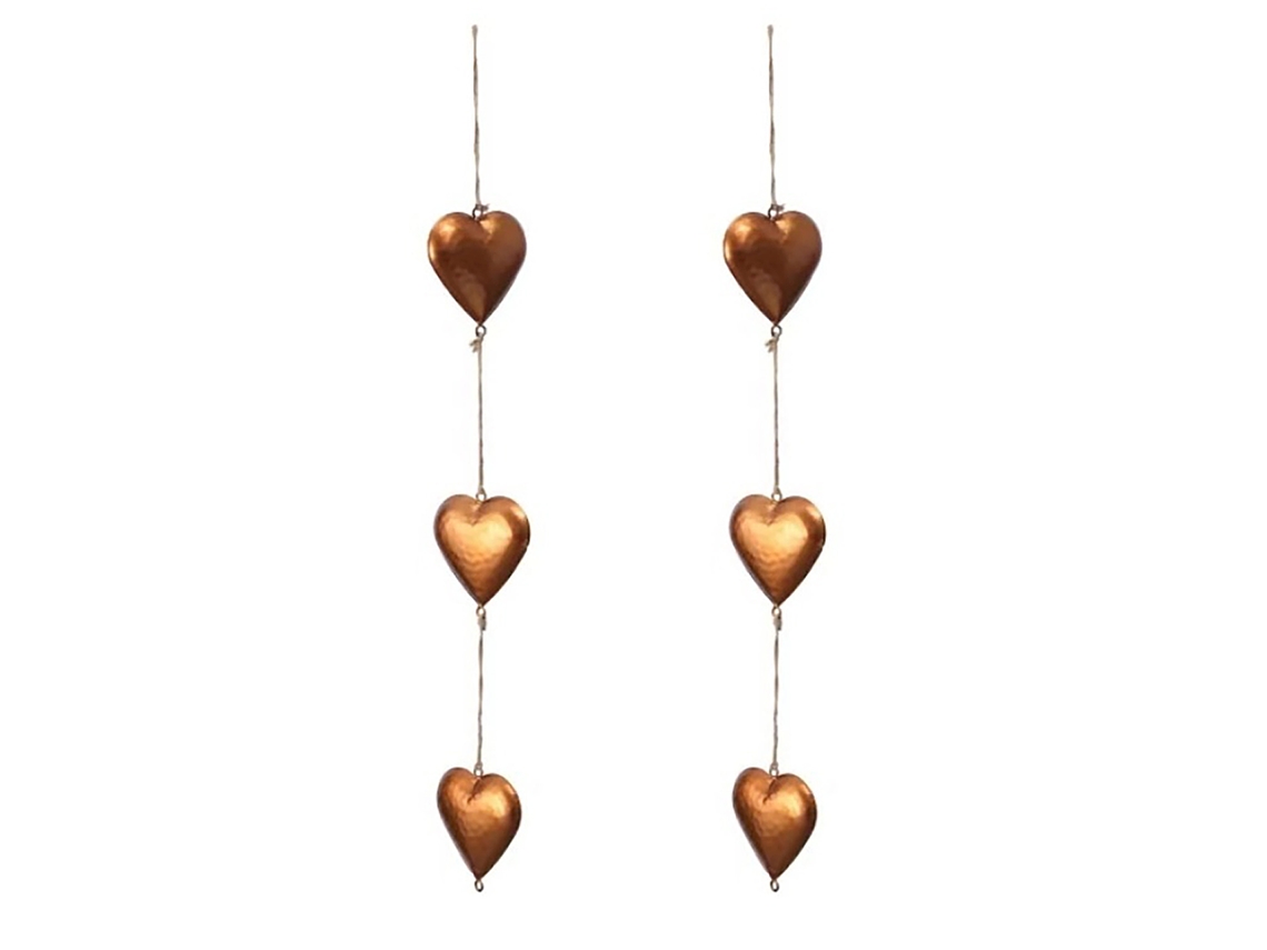 Pingente De Coração De Metal Dourado Decorativo Para Pendurar