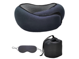 Travesseiro Macio e Enrolável em Formato de U com Máscara para os Olhos, Respirável e Confortável, Ideal para Cochilos e Sono. TAISHENGDA