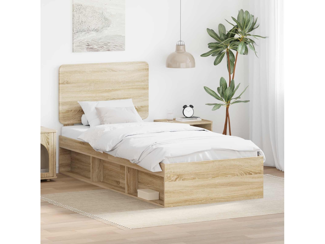 Vidaxl Estrutura Da Cama Com Cabeceira Sonoma 100 X 200 Cm
