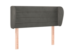 Cabeceira C/ Abas Veludo Cinzento Escuro MAISON EXCLUSIVE (103x23x78 cm)
