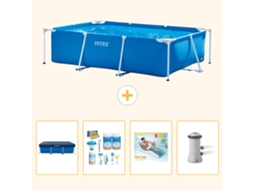 Intex Piscina Com Estrutura Retangular - 300x200x75 Cm - 5-peças S172