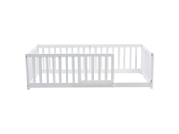 Cama Infantil Barreira Segurança Mobrio Madeira Maciça Branco (90x200x60)
