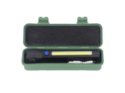 Lanterna Led Externa Recarregável USB Cob com Zoom Telescópico e 3 Modos S/MARCA