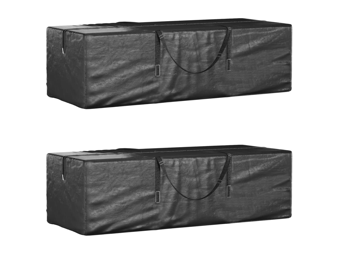 Vidaxl Sacos De Arrumação P/ Árvore De Natal 2 Pcs Polietileno Preto