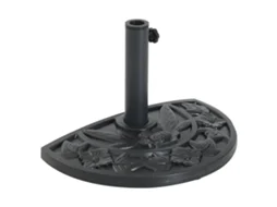 Base Chapéu De Sol Semicircular Aço, Cimento E Hdpe Cor Preto 50x32x32cm Outsunny