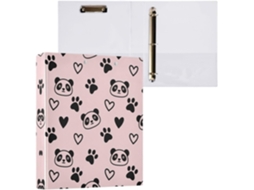Pasta de 3 Argolas para Tamanho Carta , com Estampa Fofa Pata Panda, Organizador Redondo Pranc (27,9 X 21,6 Cm)