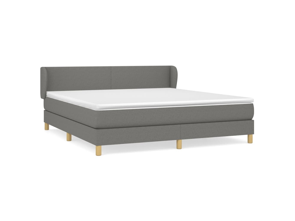 Cama com Molas/Colchão 180x200 Cm em Tecido Cinzento Escuro MAISON EXCLUSIVE