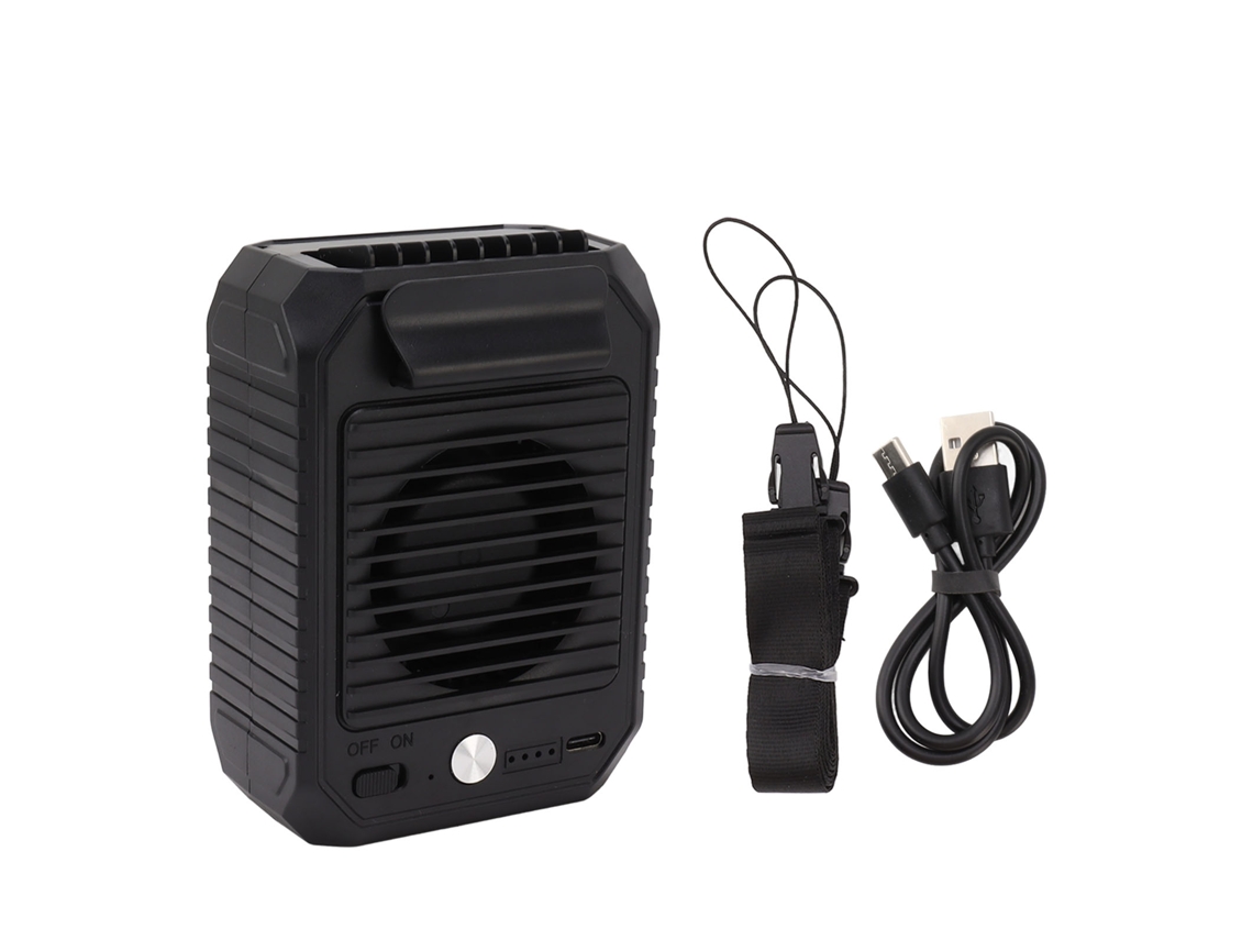Ventilador de cintura portátil USB 3 velocidades com bateria 10000mAh para pesca jardim escalada mãos livres MARCA