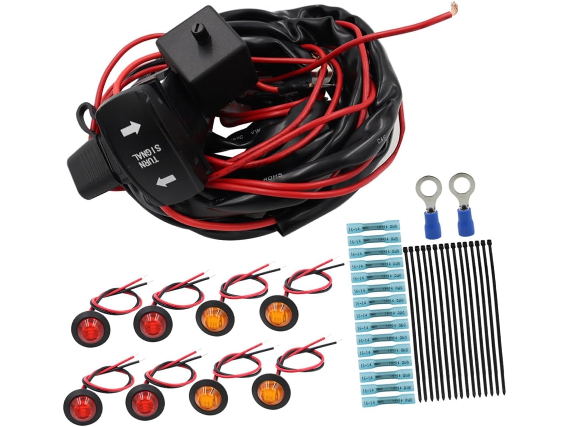 Kit De Piscas De 12v Para Utvs E Atvs, Chicote De Fiação De Cobre, Interruptor Basculante