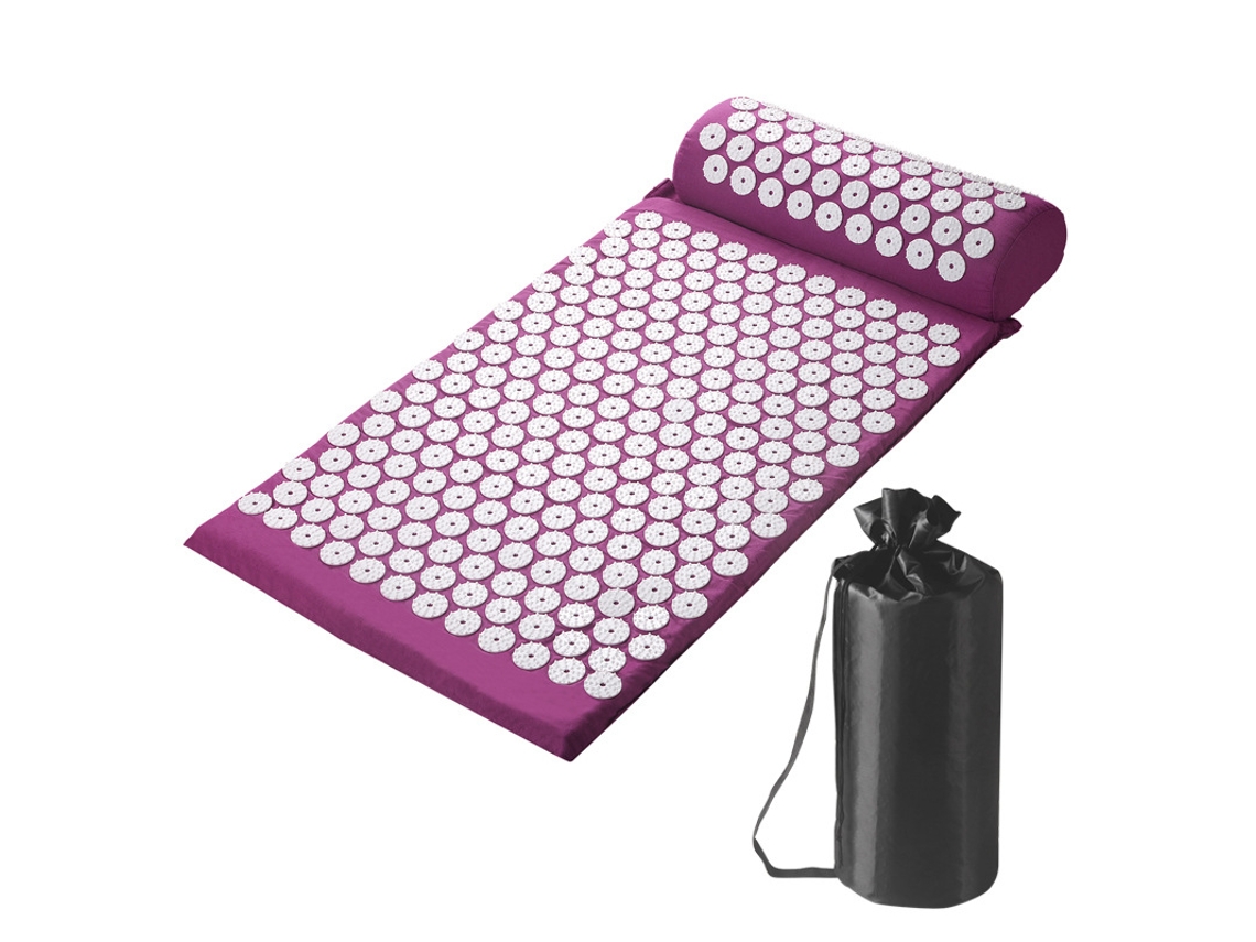 Conjunto de Tapete e Almofada de Acupressão com Bolsa. de Acupuntura para Dores no Pescoço e nas Costas, Relaxamento Muscular AQUAFORGE