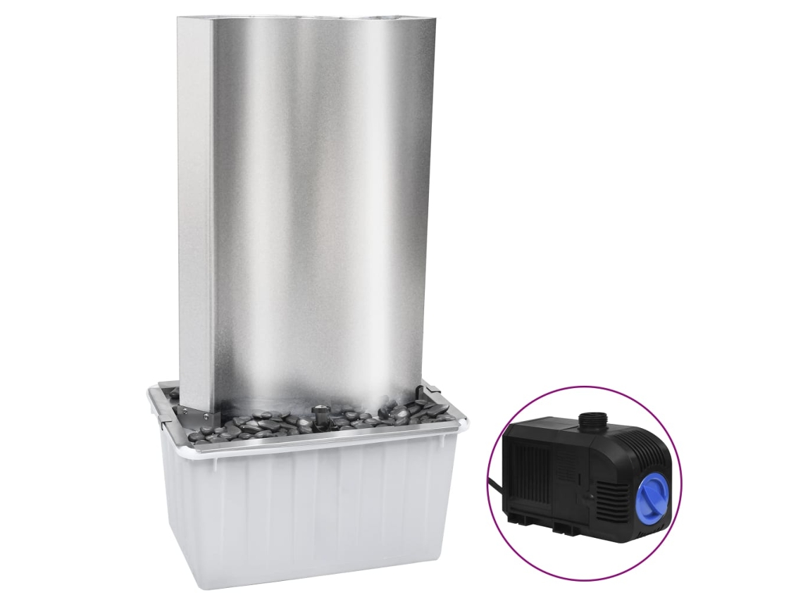 Fonte de jardim VIDAXL Prateado Aço inoxidável (60,2x37x122,1 cm)