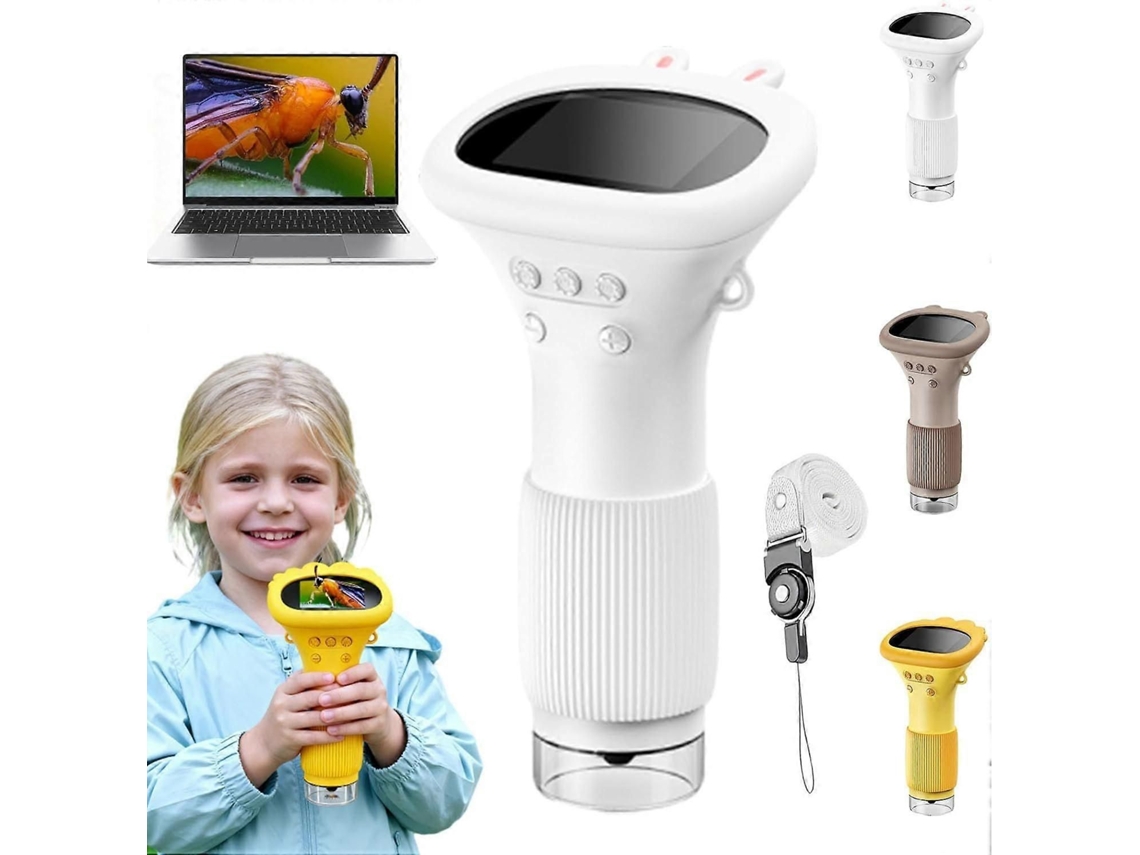 Microscópio De Brinquedo, Microscópio Digital Portátil Hd 1000x Com Tela Ips De 2 Polegadas, Lupa Portátil.