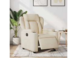 Vidaxl Poltrona Reclinável Elétrica Tecido Cor Creme