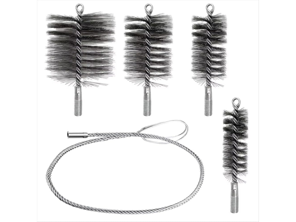 Kit De Escova Arame Para Limpeza Chaminés Com Cabo Rosca Galvanizada M12, Conjunto De Escovas Para Limpeza Dutos