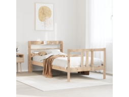 Vidaxl Estrutura de Cama com Cabeceira 75x190 Cm Pinho Maciço