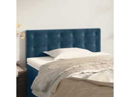 Vidaxl Cabeceira De Cama Veludo 90x5x78/88 Cm Azul-escuro