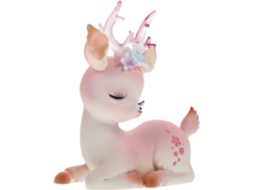 Omni adorno de Pastel de Ciervo Bebé Miniatura Estatua Cierva Renos Cria Decoración Animal Bosque Mesa Decoración para Baby Shower Cumpleaños