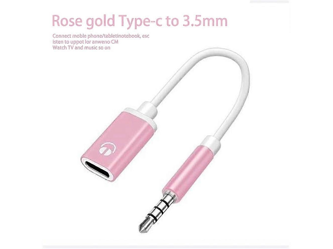 (rosa) Adaptador De Fone De Ouvido De 3,5 Mm Macho Para Tipo C Fêmea, Plano E Redondo, Interface Analógica, S5j7